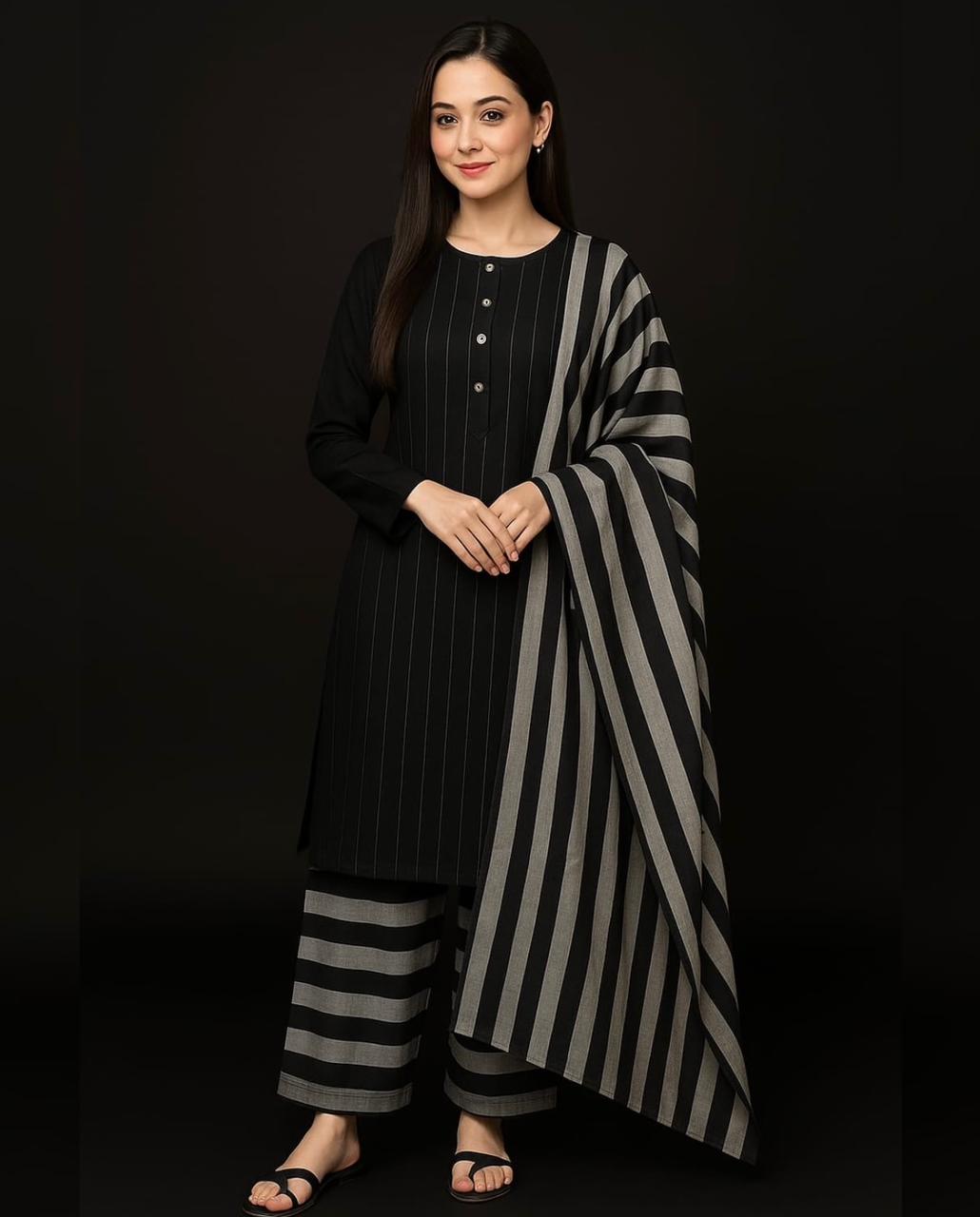 3pc Marina Wool Shawl Dress