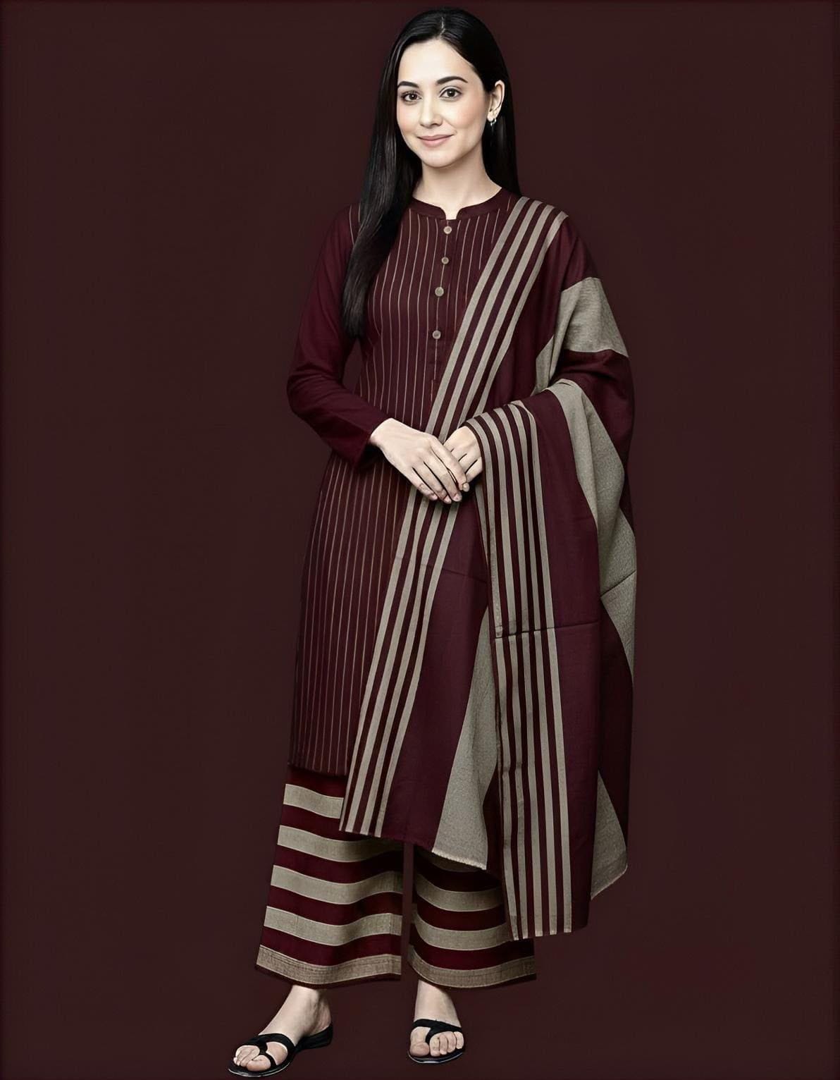3pc Marina Wool Shawl Dress